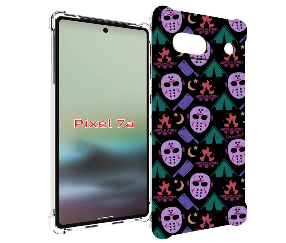 

Чехол MyPads фиолетовые маски для Google Pixel 7A, Tocco