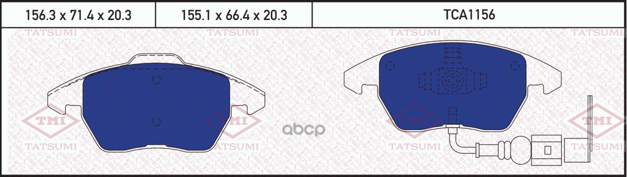 

Тормозные колодки Tatsumi передние дисковые tca1156