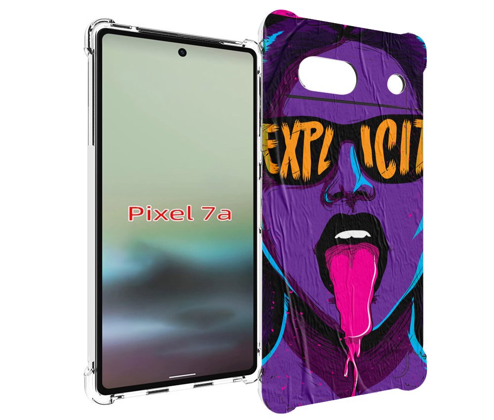 

Чехол MyPads фиолетовая-девушка-в-очках женский для Google Pixel 7A, Tocco