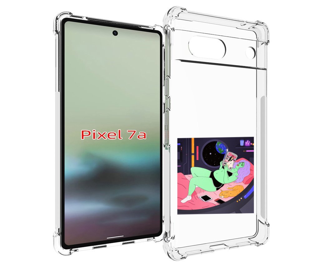 

Чехол MyPads трехглазая девушка зеленая для Google Pixel 7A, Tocco