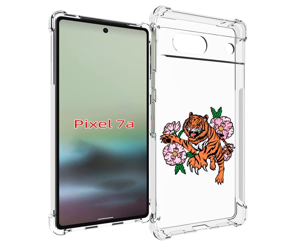 

Чехол MyPads тигры-цветочные для Google Pixel 7A, Tocco