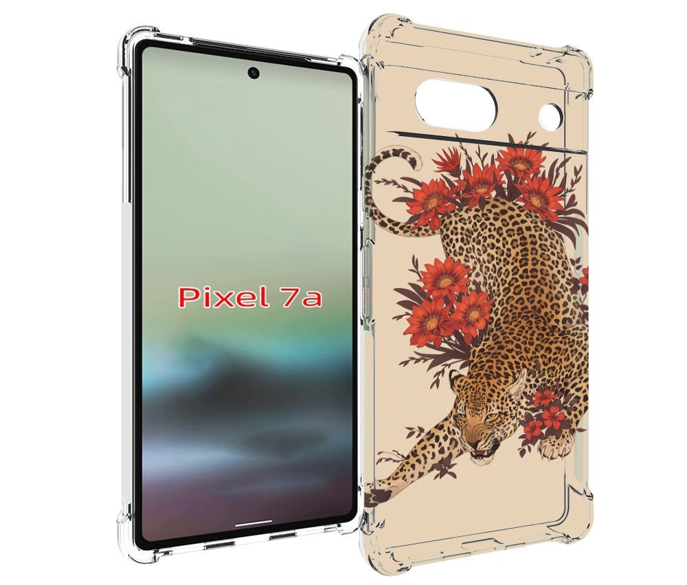 

Чехол MyPads тигр-из-цветов для Google Pixel 7A, Tocco