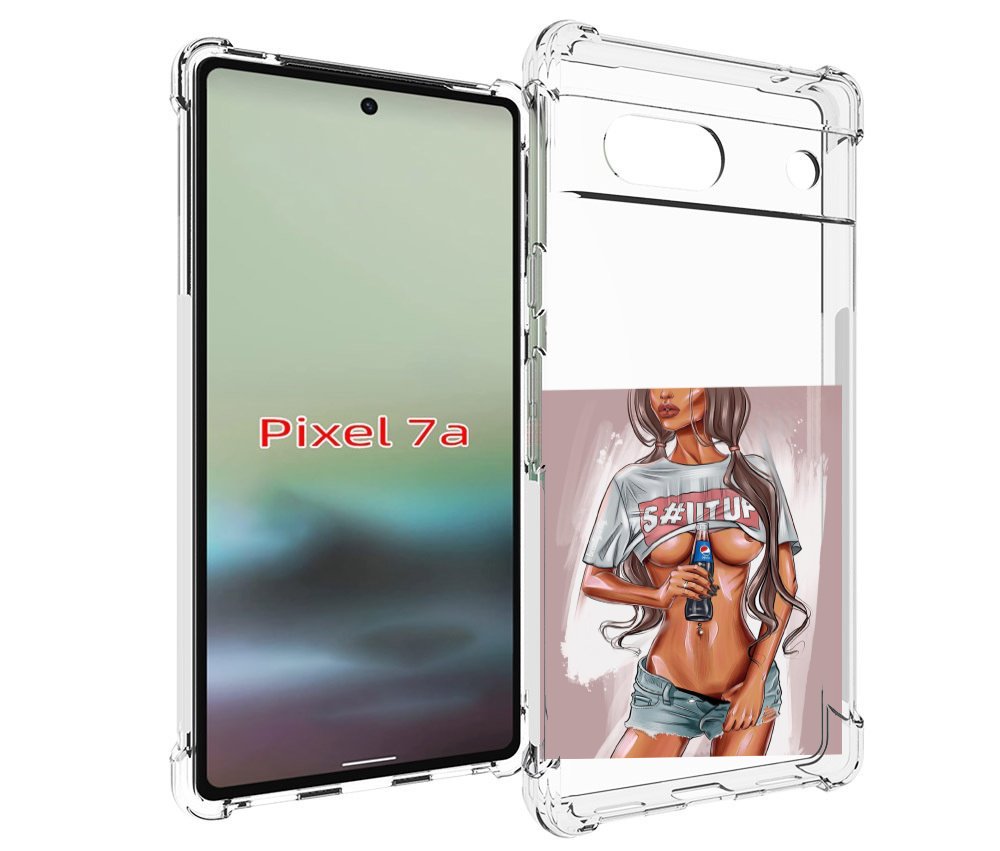 

Чехол MyPads стройная-девушка-с-пепси женский для Google Pixel 7A, Tocco