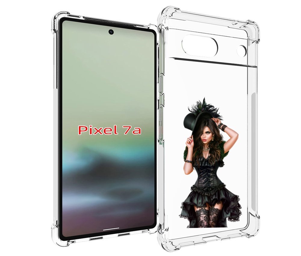 

Чехол MyPads стройная-девушка-в-черном-платье для Google Pixel 7A, Tocco
