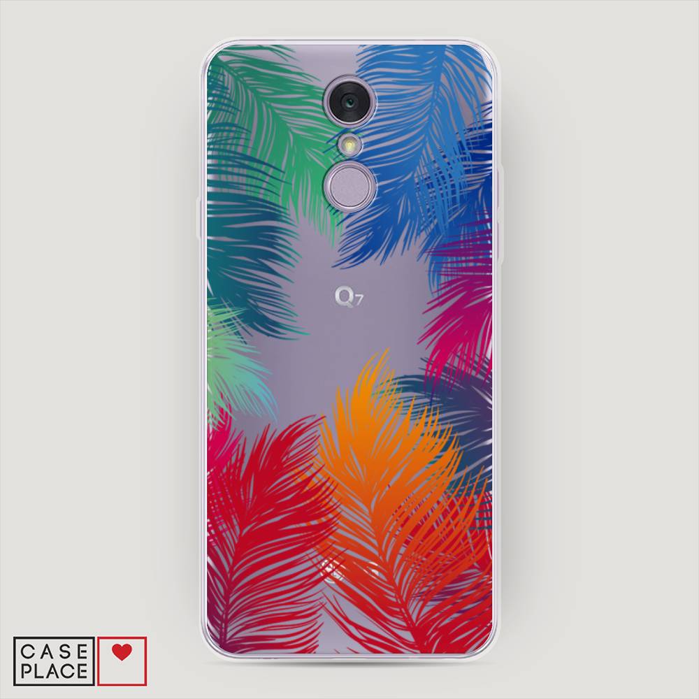 фото Чехол awog "рамка из перьев" для lg q7 (plus, alpha)