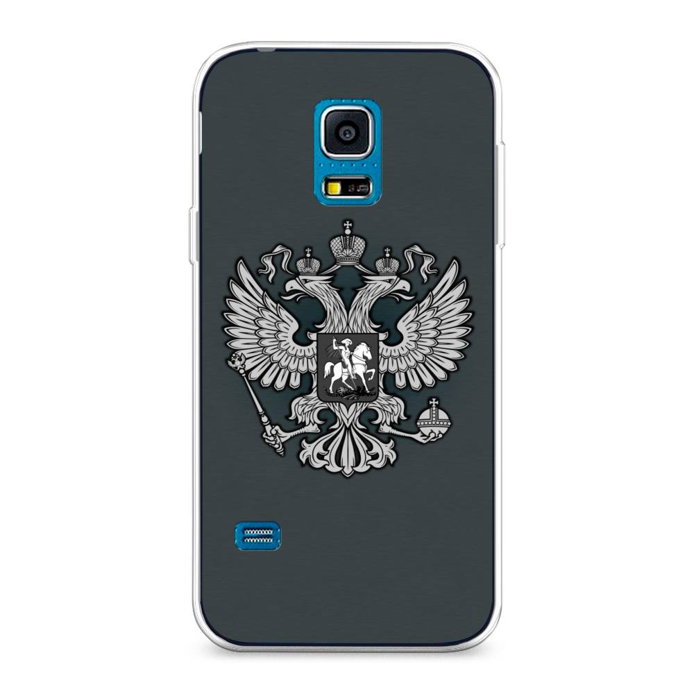 фото Чехол awog "герб россии серый" для samsung galaxy s5 mini