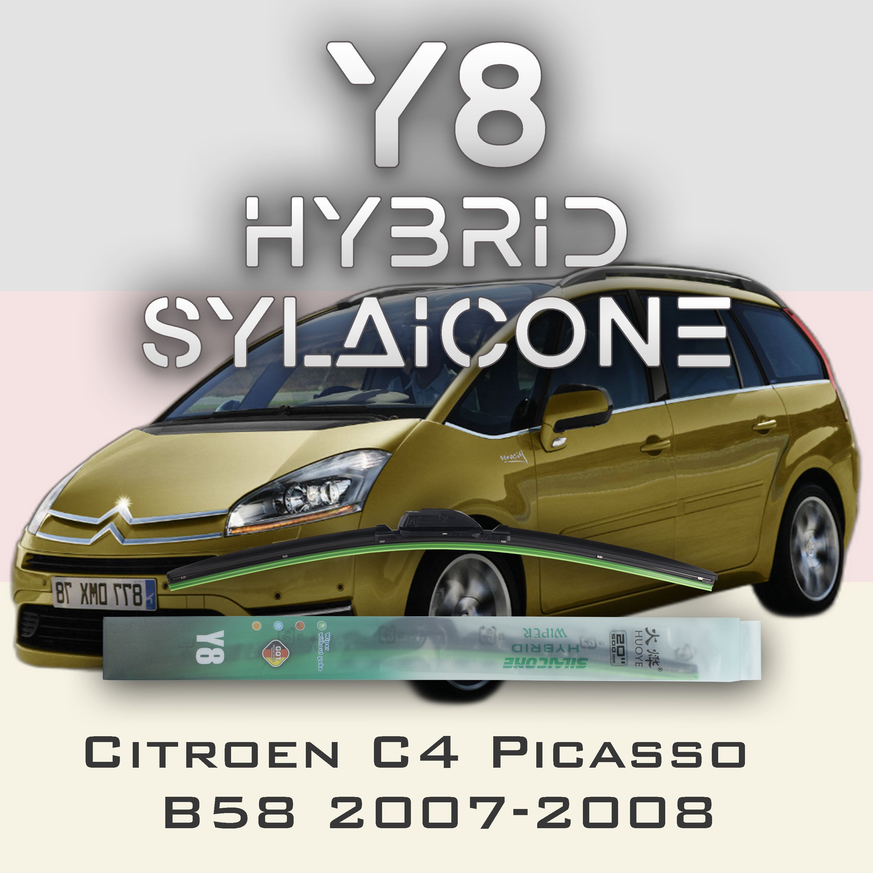 

Комплект щеток стеклоочистителя HUOYE Y8-Citroen C4 Picasso B58 2007-2008, Y8