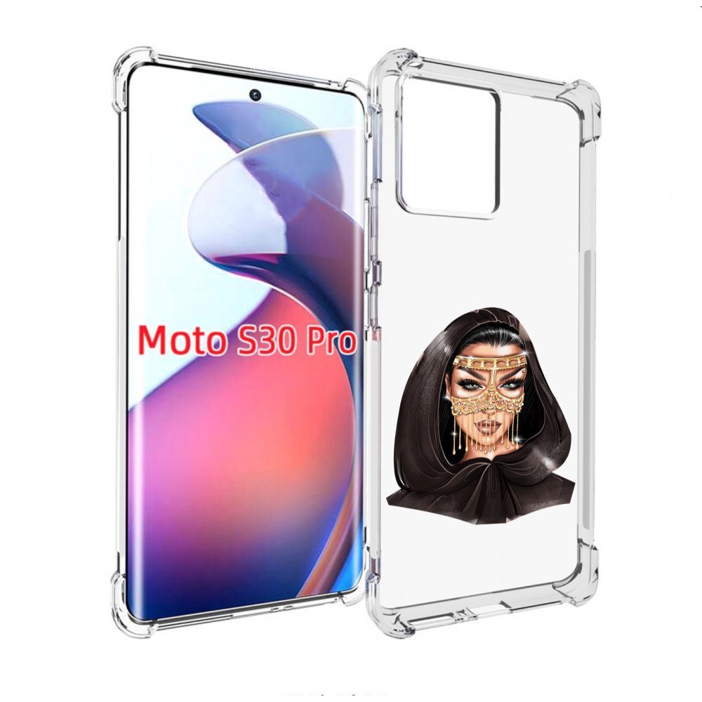 

Чехол MyPads девушка-в-золотой-маске для Motorola Moto S30 Pro, Прозрачный, Tocco