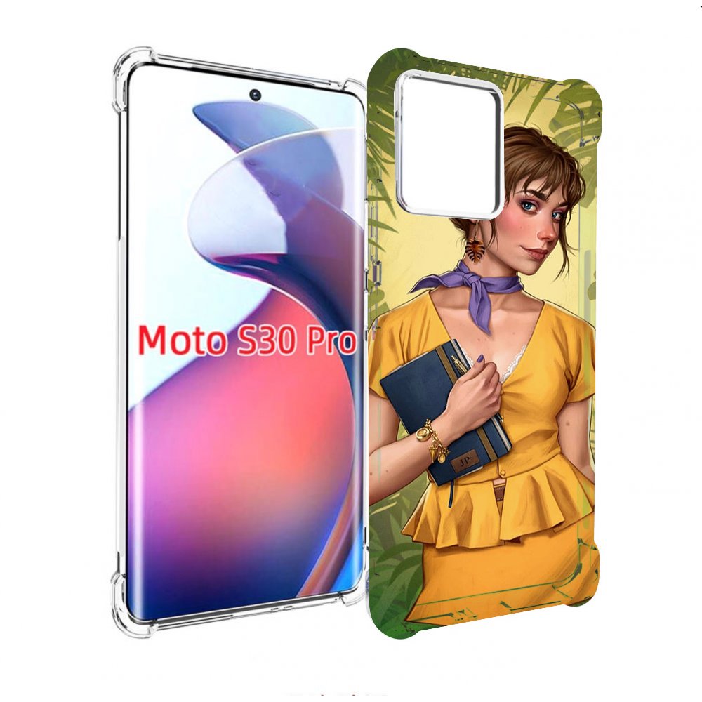 

Чехол MyPads девушка-в-зелени женский для Motorola Moto S30 Pro, Прозрачный, Tocco
