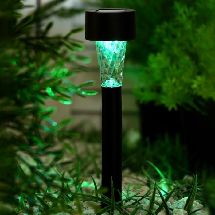 

Фонарь садовый на солнечной батарее Трапеция, 30 см, d=4.5 см, 1 led, пластик, RGB