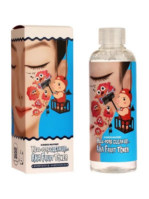 Elizavecca Тонер-пилинг для лица отшелушивающий Clean Up Aha Fruit Toner 200 мл 850₽