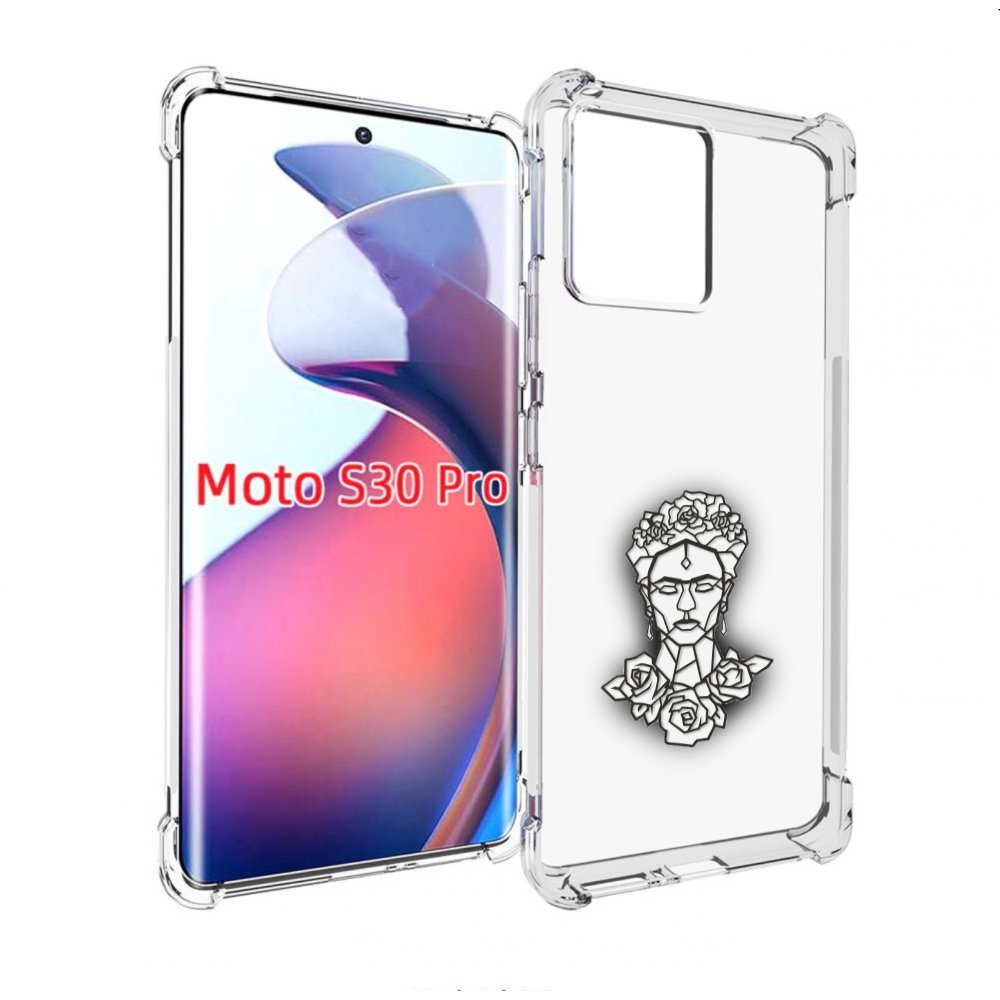 Чехол MyPads девушка с цветами с гранями женский для Motorola Moto S30 Pro