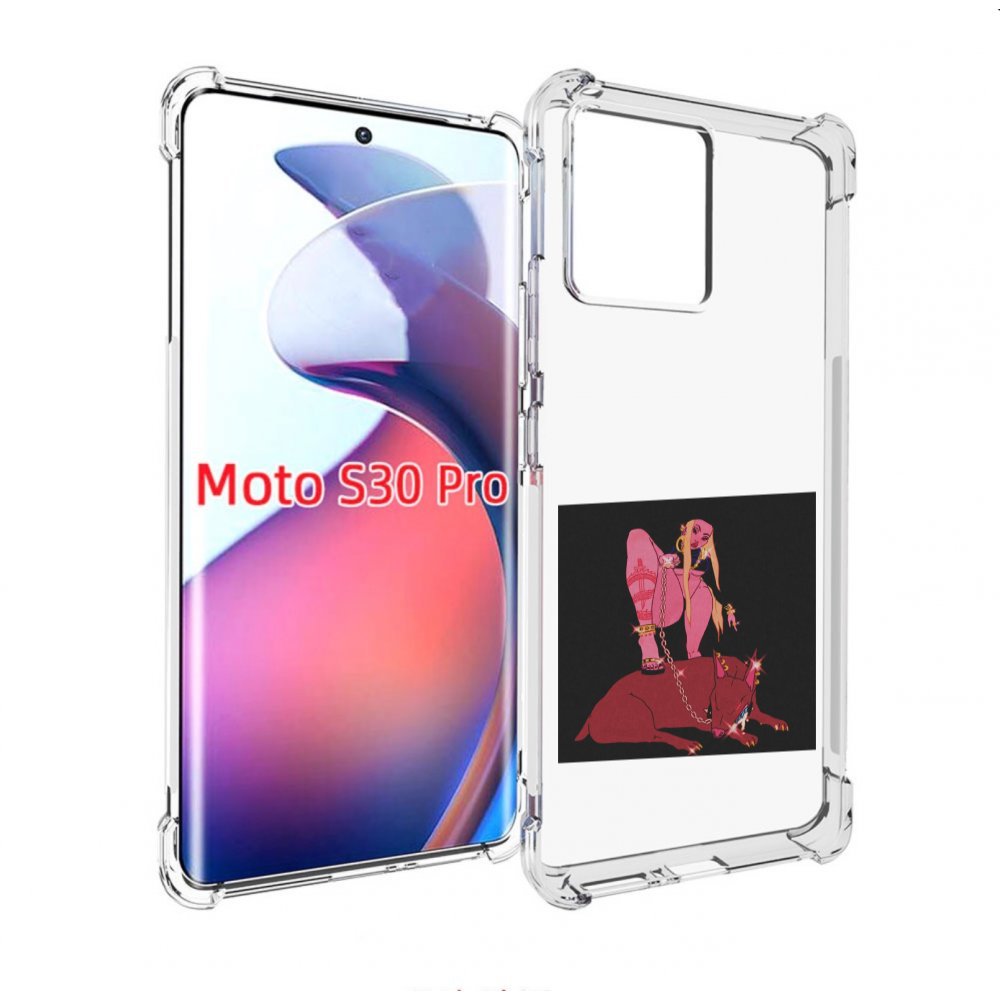 

Чехол MyPads девушка с собакой на цепи нарисованная женский для Motorola Moto S30 Pro, Прозрачный, Tocco
