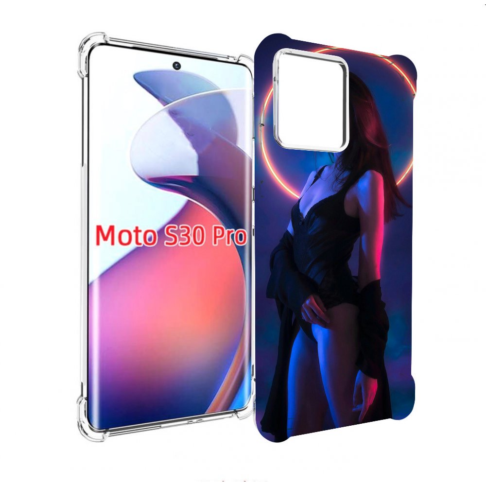 

Чехол MyPads девушка с неоновым кругом женский для Motorola Moto S30 Pro, Прозрачный, Tocco