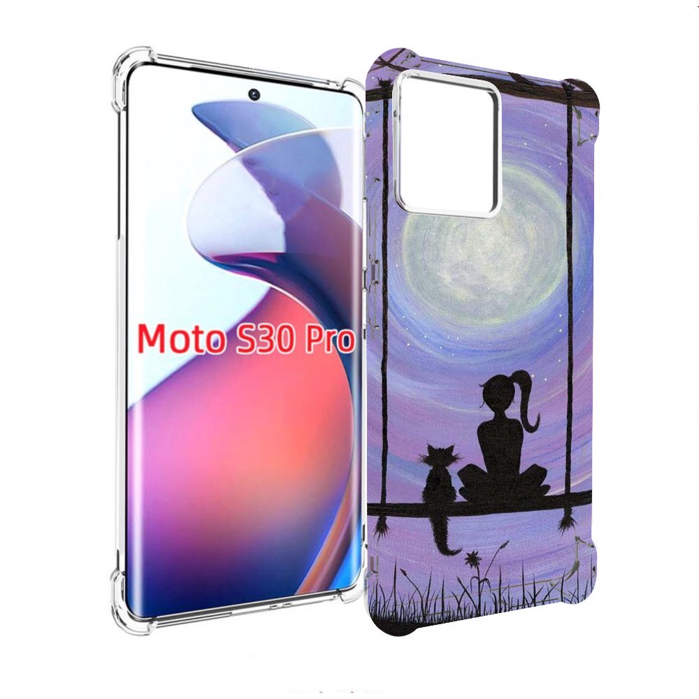 

Чехол MyPads девушка с котом на качеле женский для Motorola Moto S30 Pro, Прозрачный, Tocco