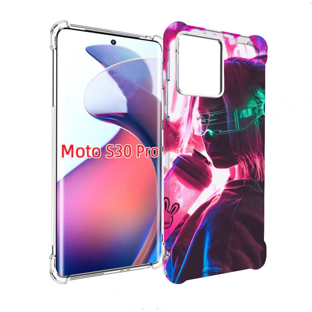 

Чехол MyPads девушка неоновый фон женский для Motorola Moto S30 Pro, Прозрачный, Tocco