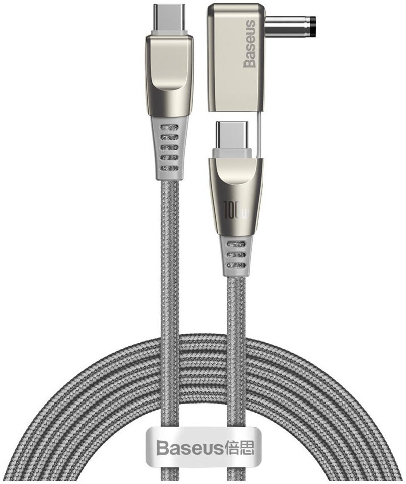 фото Кабель baseus one-for-two fast charging cable usb type-c - usb type-c/dc 5 a 2 м