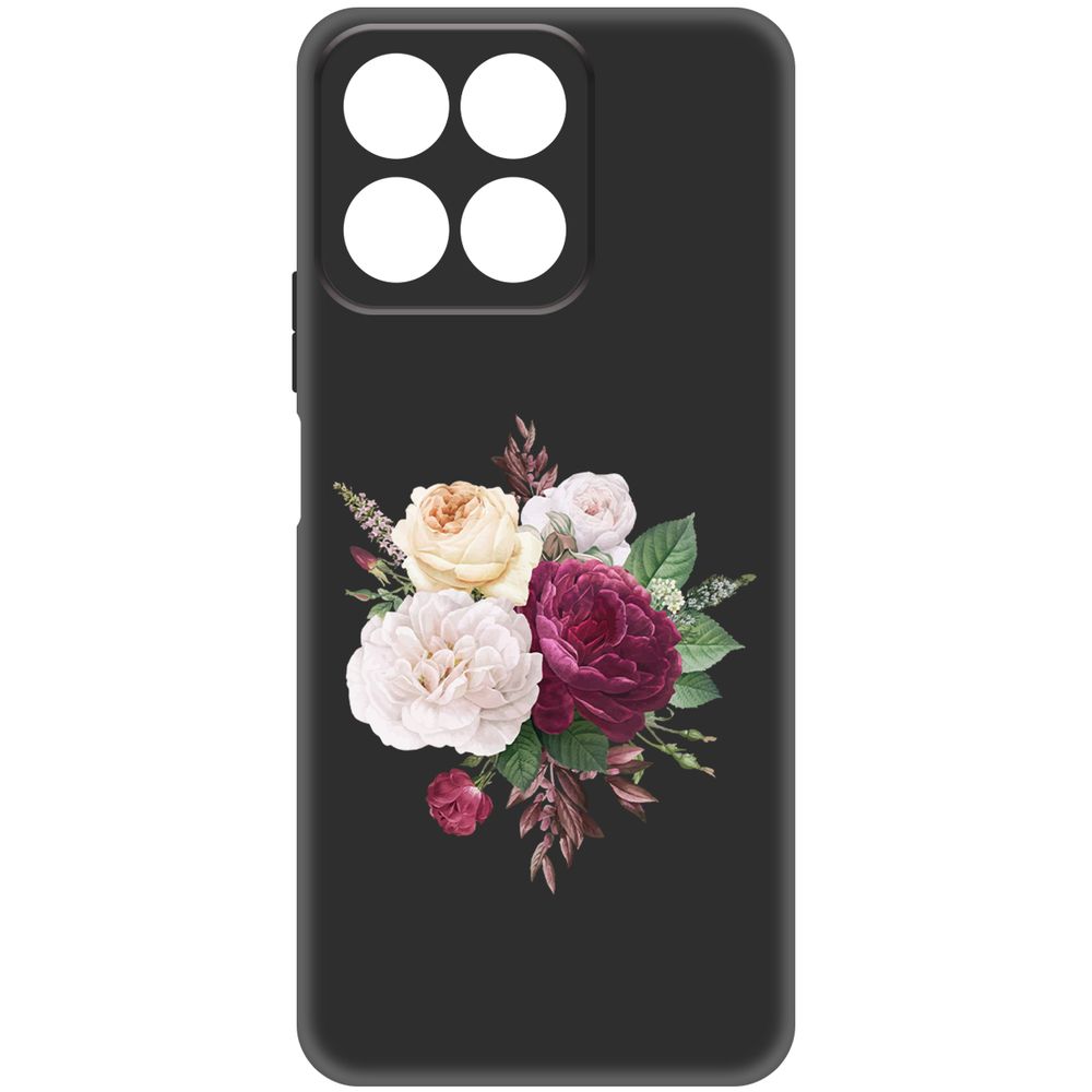

Чехол-накладка Krutoff Soft Case Цветочная композиция для Honor X7c черный