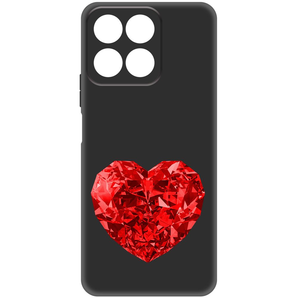 

Чехол-накладка Krutoff Soft Case Рубиновое сердце для Honor X7c черный