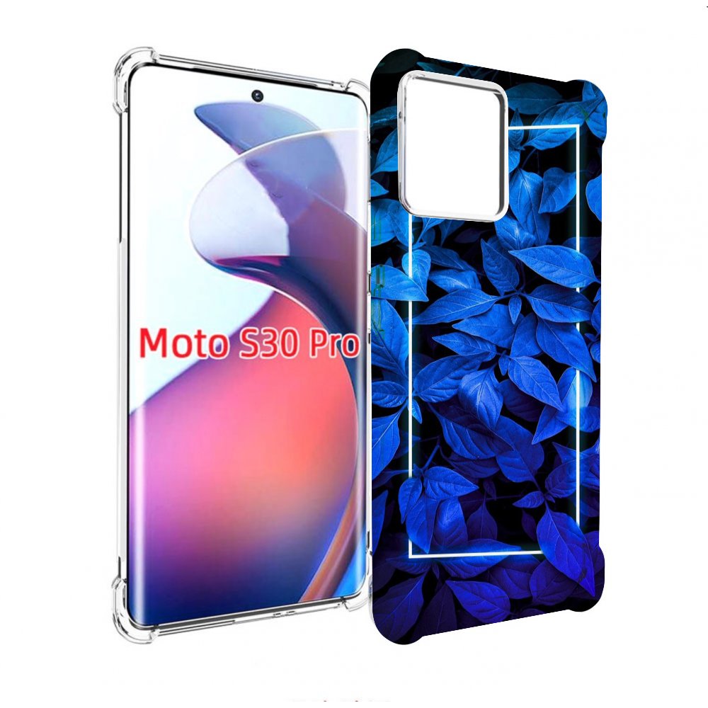 

Чехол MyPads голубые цветочки неон для Motorola Moto S30 Pro, Прозрачный, Tocco