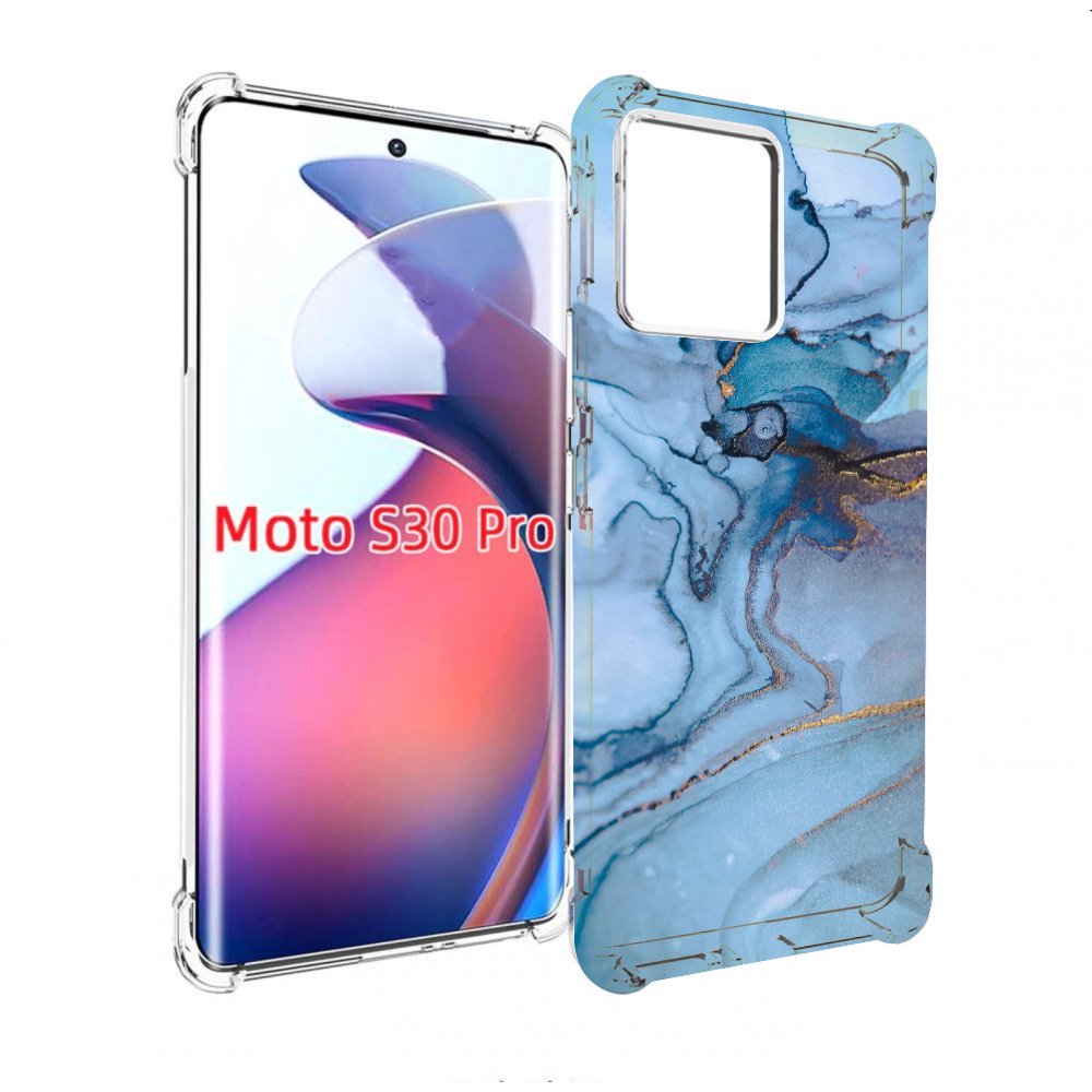 

Чехол MyPads голубой мрамор для Motorola Moto S30 Pro, Прозрачный, Tocco