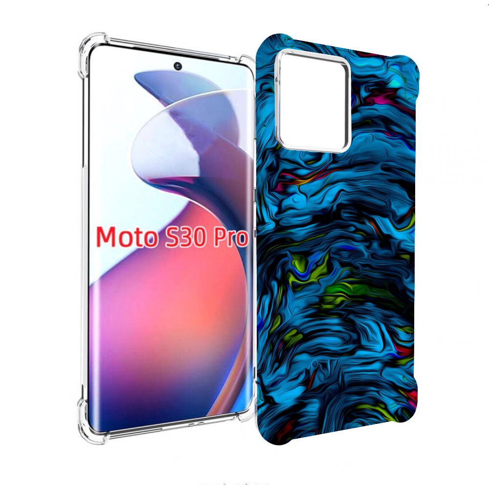 

Чехол MyPads голубая краска в темноте для Motorola Moto S30 Pro, Прозрачный, Tocco