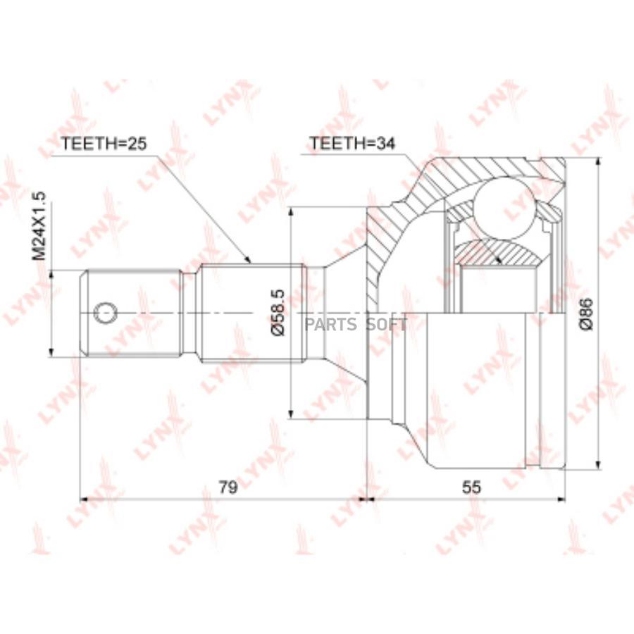 

CO-3824_ШРУС наружный к-кт Peugeot 307 1.6HDi/2.0HDi/2.0 16V 00>
