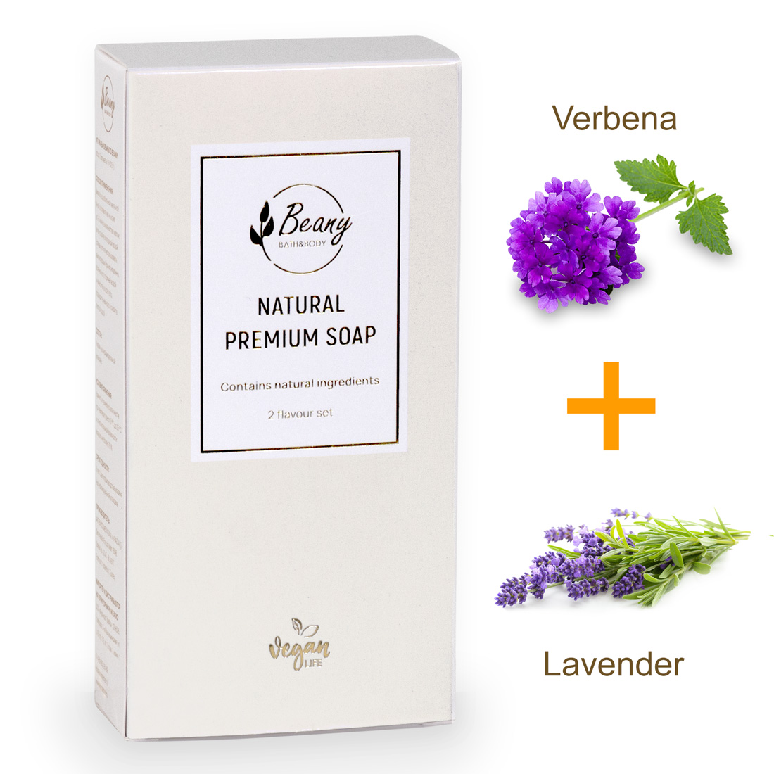 Подарочный набор турецкого мыла Beany Verbena + Lavender 120 г х 2 шт. набор натуральных бальзамов для губ легенды крыма rose lavender romashka