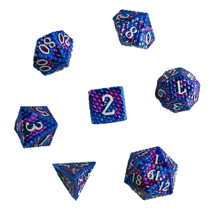 Набор металлических кубиков Crowd Games для ролевых игр, сине-фиолетовый