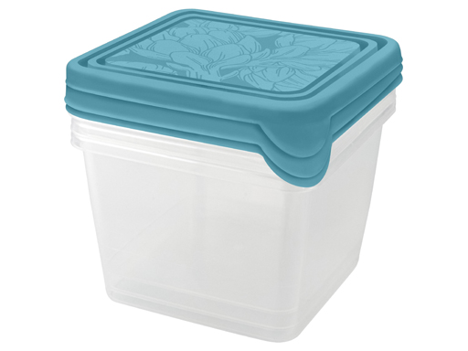 Набор контейнеров для продуктов HELSINKI Artichoke 3 шт. 0,75 л квадратные голубой океан