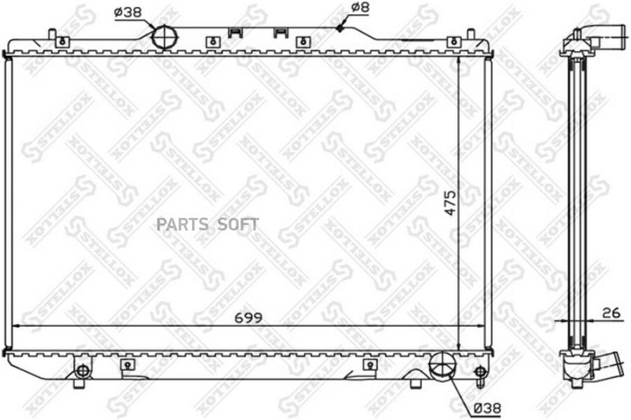 

10-26386-SX_радиатор системы охлаждения Toyota Picnic 2.2TD 97-01