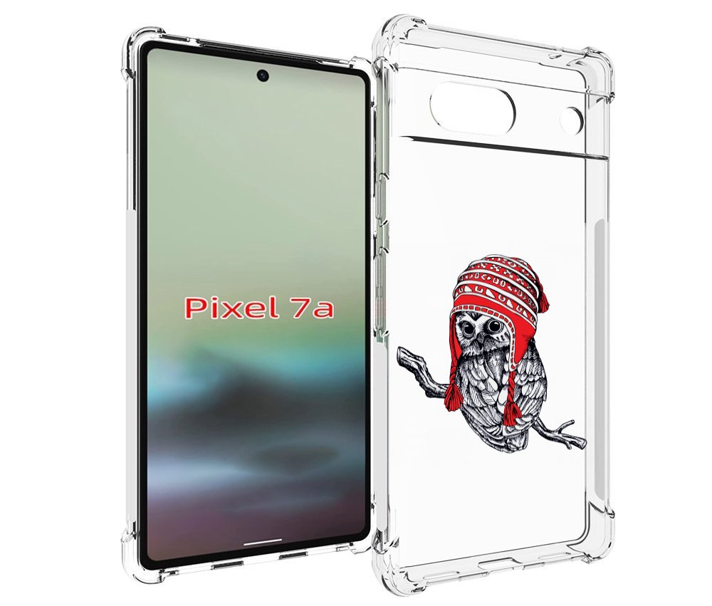 

Чехол MyPads сова-в-красной-шапке-на-веточке для Google Pixel 7A, Tocco