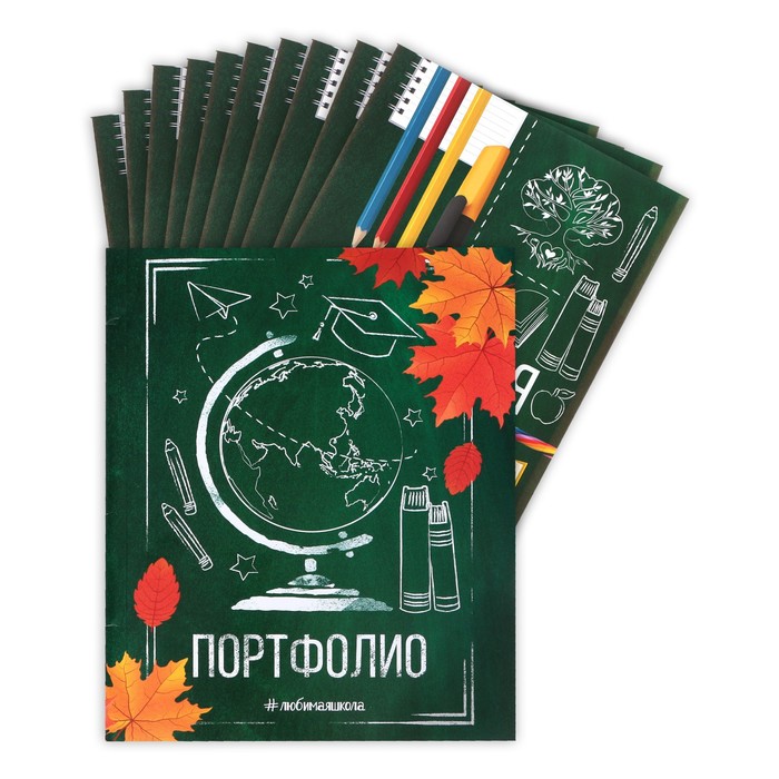 

Портфолио в папке с креплением Школьника, 10 листов-разделителей, 21,5 х 30 см, Разноцветный