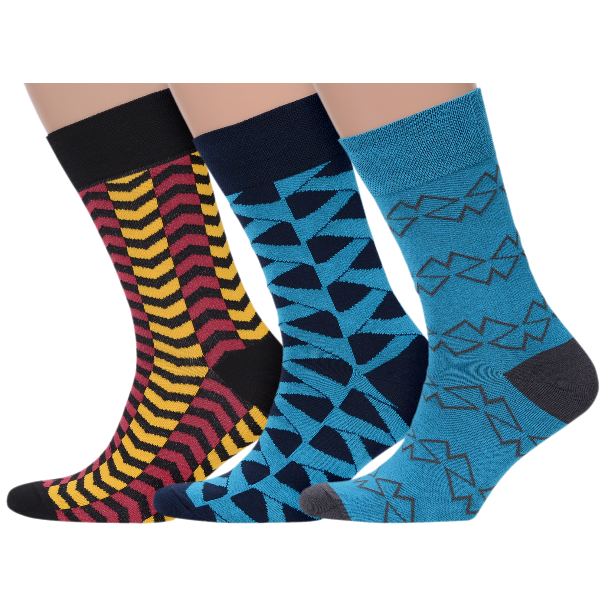 

Комплект носков мужских MoscowSocksClub msk3-М40 разноцветных 27, msk3-М40