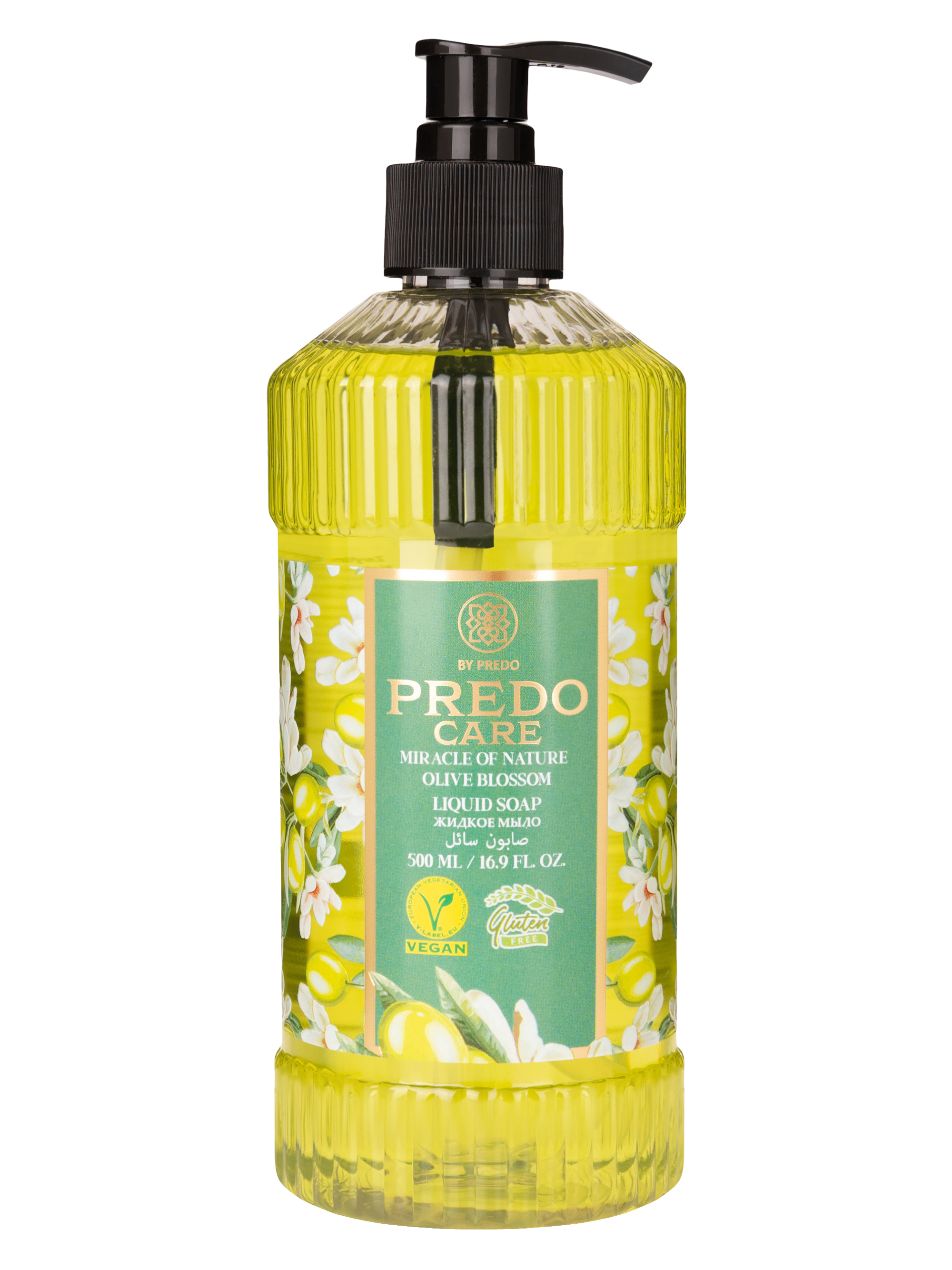 Жидкое мыло для рук PREDO CARE Чудесный цветок оливки, 500 мл очищающее мыло в футляре babor natural cleansing bar футляр