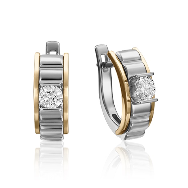 

Серьги из белого, красного золота с бриллиантом PLATINA jewelry 02-4206-00-101-1121-30, 02-4206-00-101-1121-30