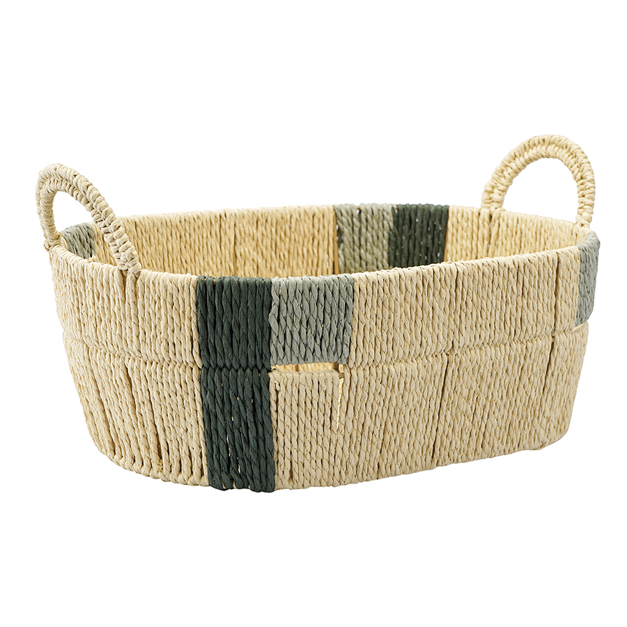 

Корзина плетеная овальная Bodhran Sage из коллекции Ethnic, размер L, Зеленый