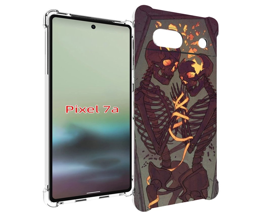 

Чехол MyPads скелеты в гробу для Google Pixel 7A, Tocco