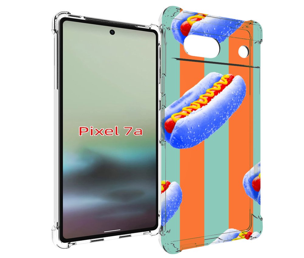 

Чехол MyPads синие хотдоги для Google Pixel 7A, Tocco