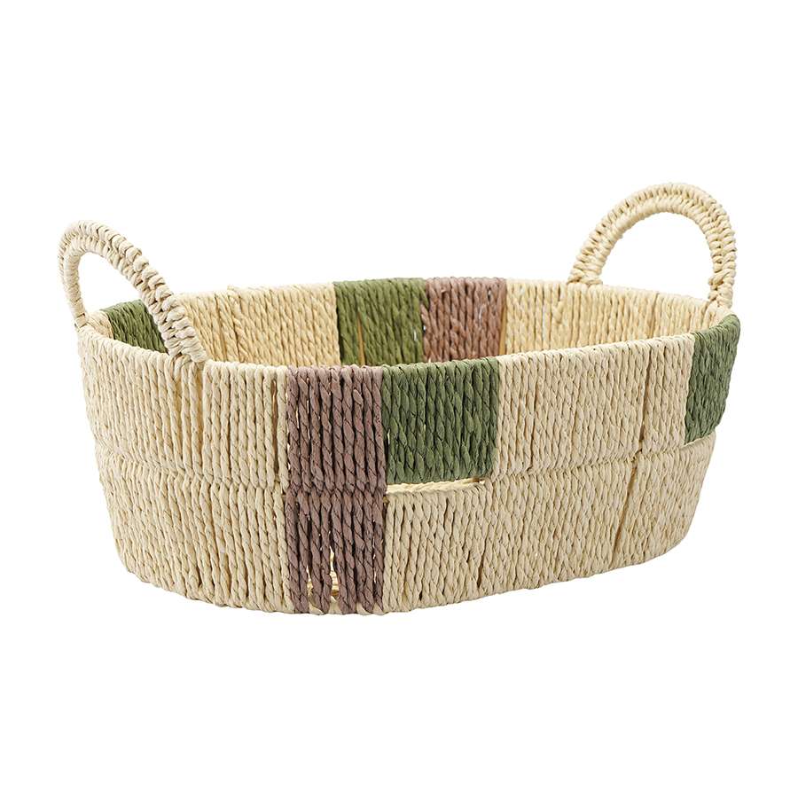 

Корзина плетеная овальная Bodhran Nature из коллекции Ethnic, размер S, Разноцветный