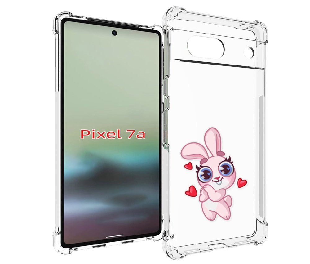 

Чехол MyPads розовый-зайченок для Google Pixel 7A, Tocco