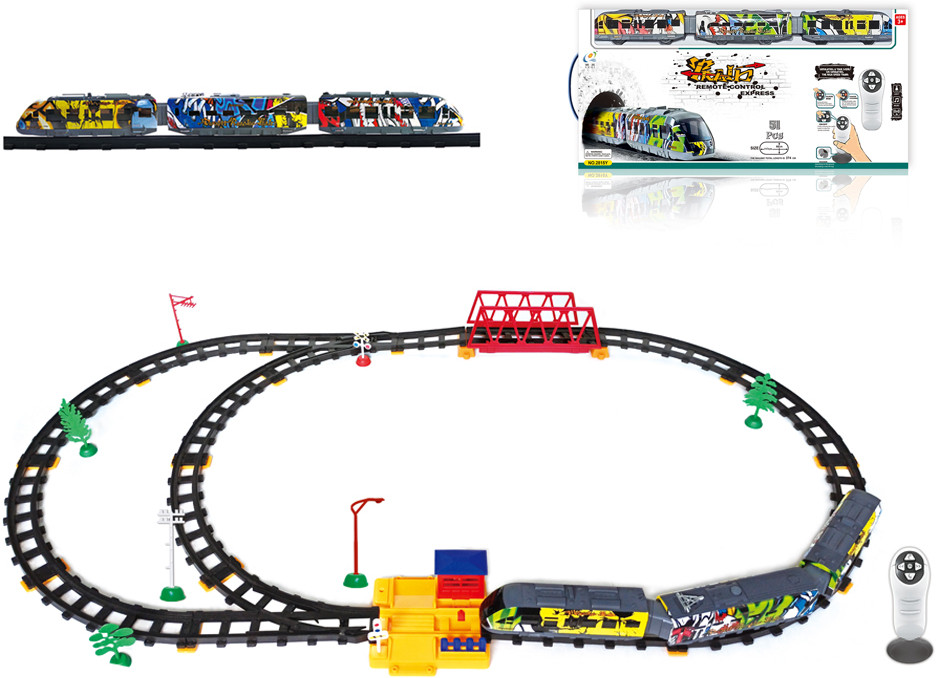 Железная дорога CS Toys с пультом управления, длина полотна 374 см, свет, звук 2815Y