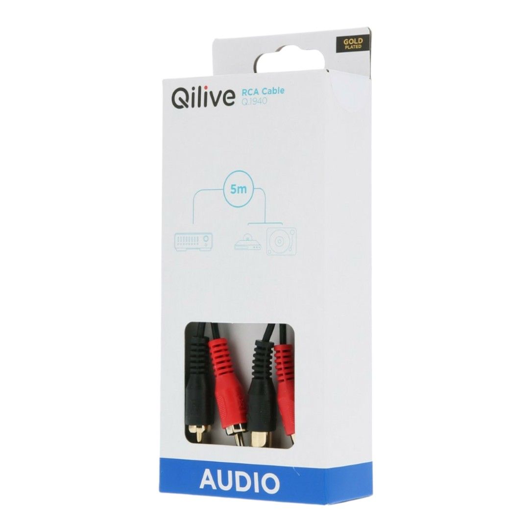 Кабель Qilive 2RCA - 2RCA, 5м черный (3665257318697)