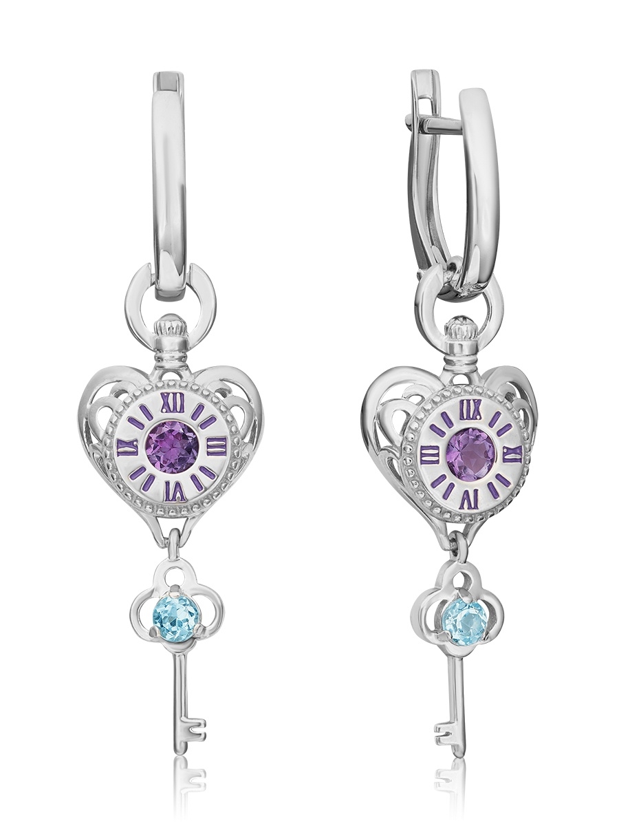 

Серьги из серебра с топазом, аметистом PLATINA jewelry 02-4741-00-225-0200-69, 02-4741-00-225-0200-69