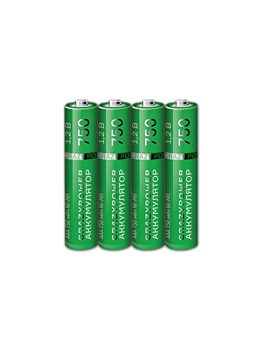 Батарейки аккумуляторные перезаряжаемые батарейки CRAZYPOWER 750 mAh NI-MH ААА
