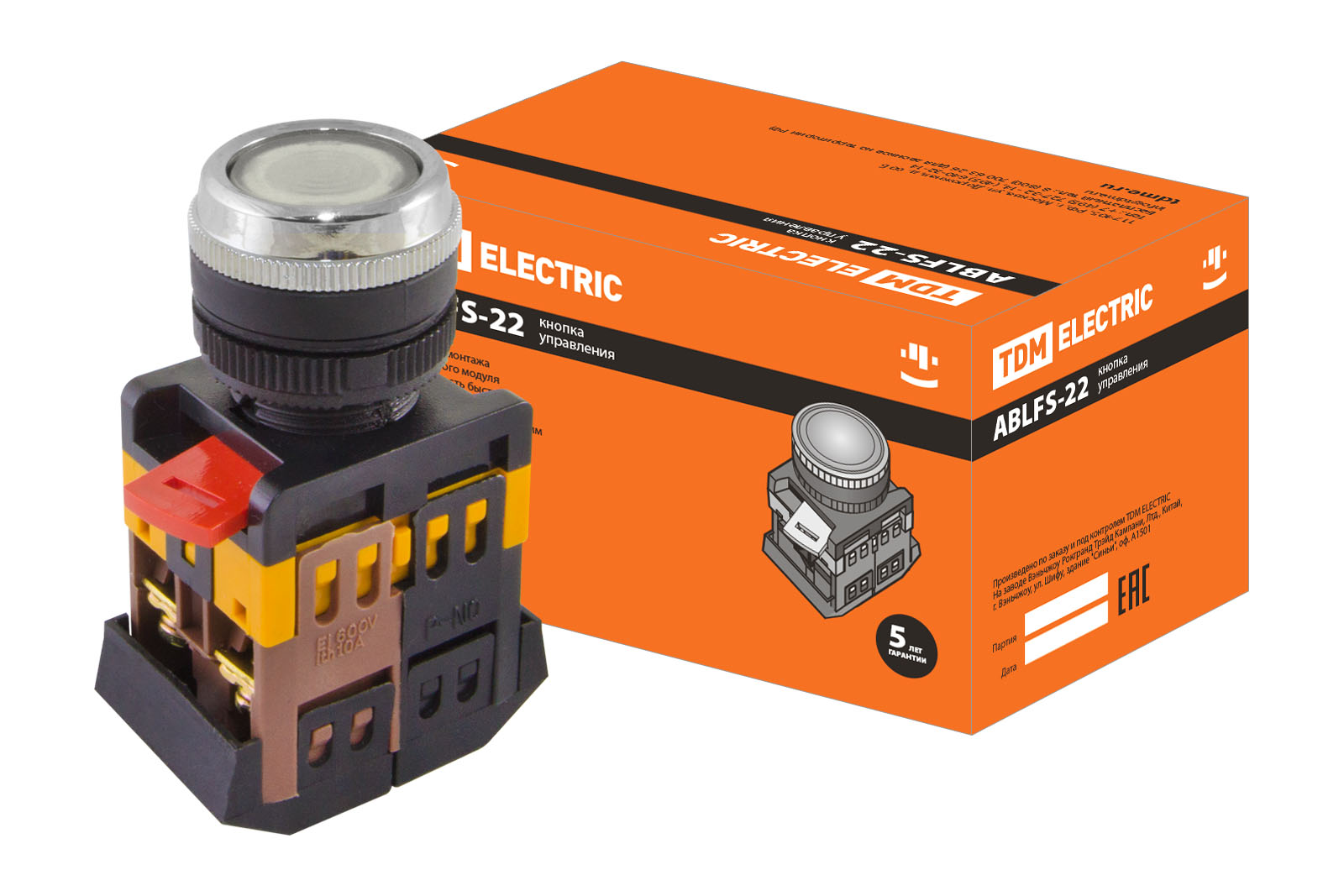 

Кнопка TDM ELECTRIC d22мм неон/230В 1з+1р SQ0704-0033, Прозрачный