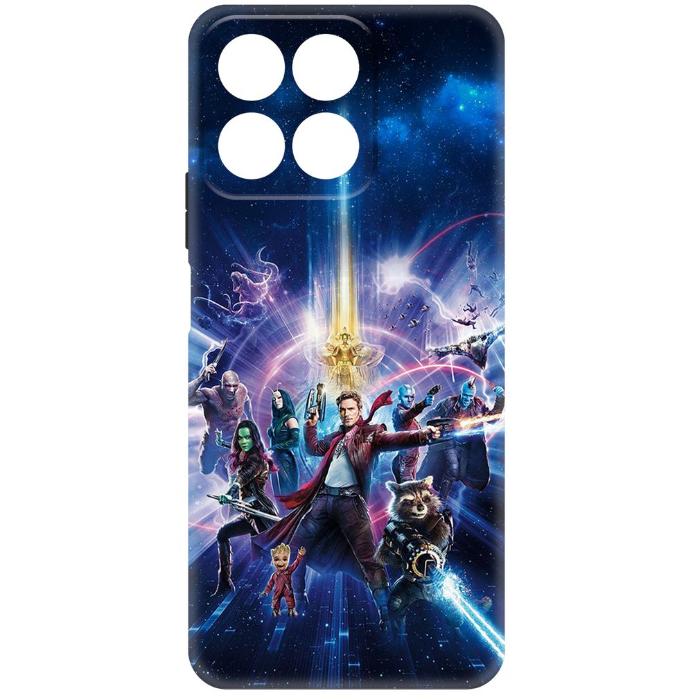 

Чехол-накладка Krutoff Soft Case Стражи Галактики. Все вместе для Honor X7c черный