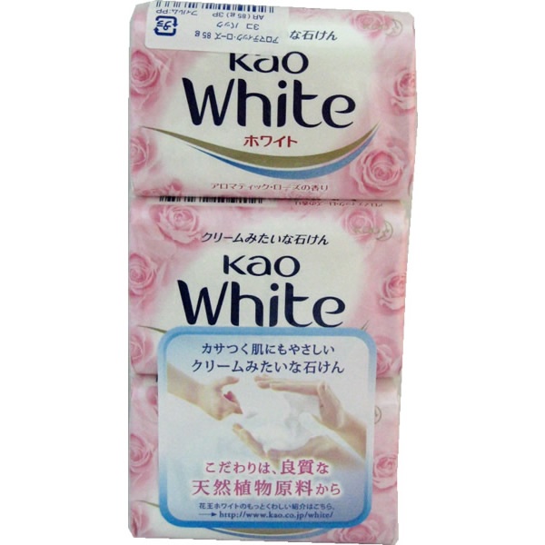 фото Kao white aromatic rose regular мыло кусковое с ароматом розы, 3 шт х 90 гр megrhythm