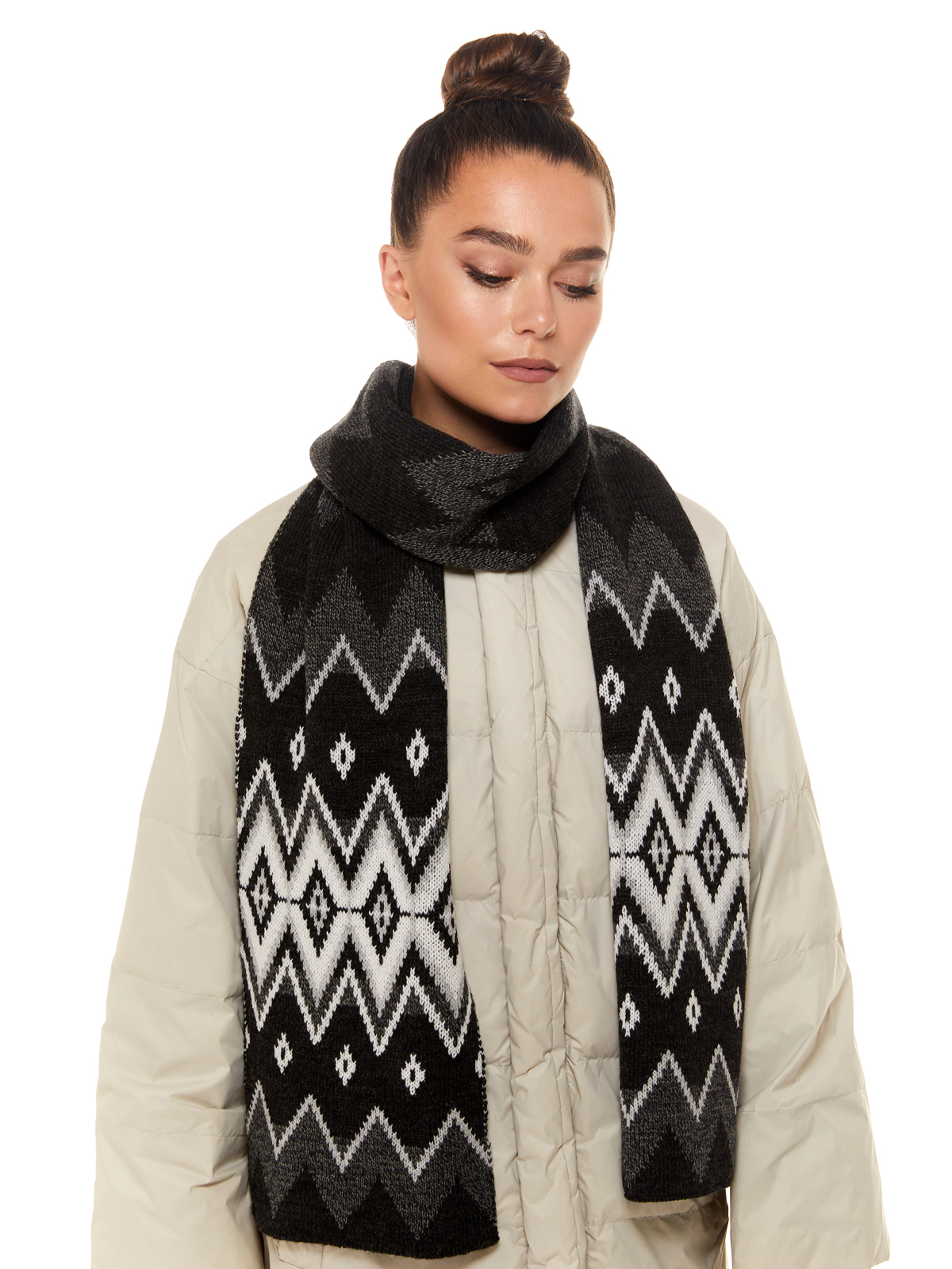 

Шарф женский Scandica Zigzag антрацитовый ONE SIZE, 810SCAW