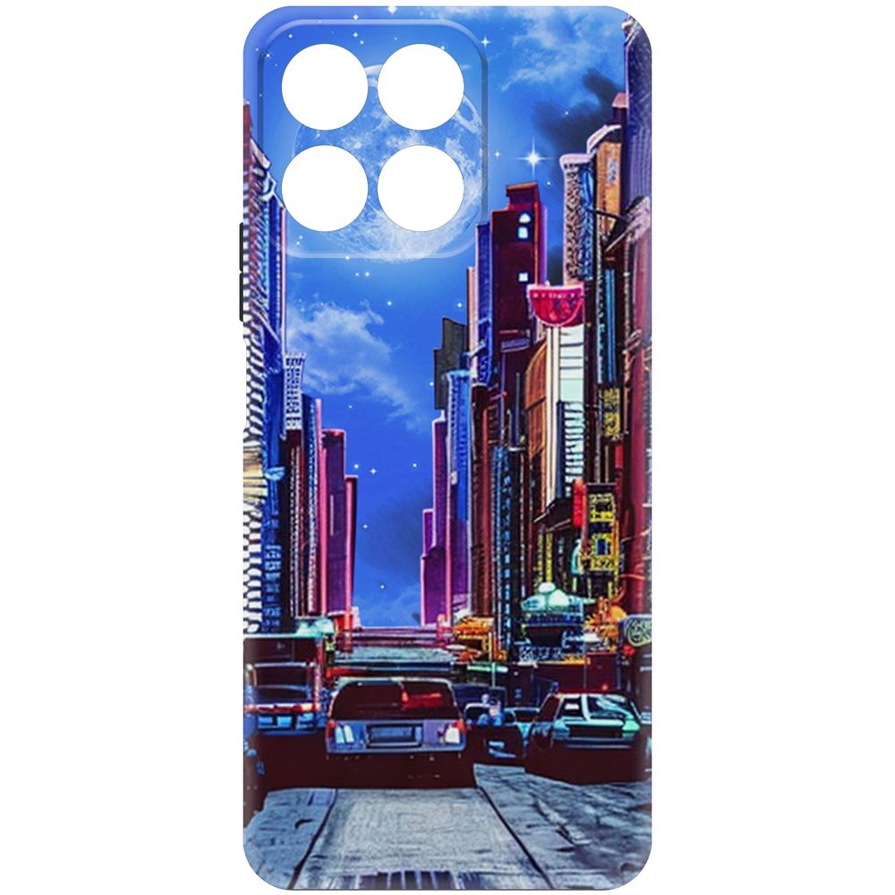 

Чехол-накладка Krutoff Soft Case Ночной город для Honor X7c черный